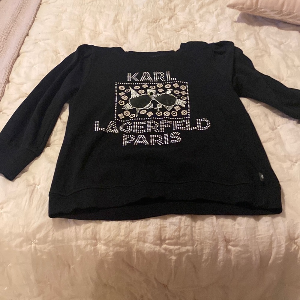Karl Lagerfeld black pullover, beautiful embellishments, SZ M